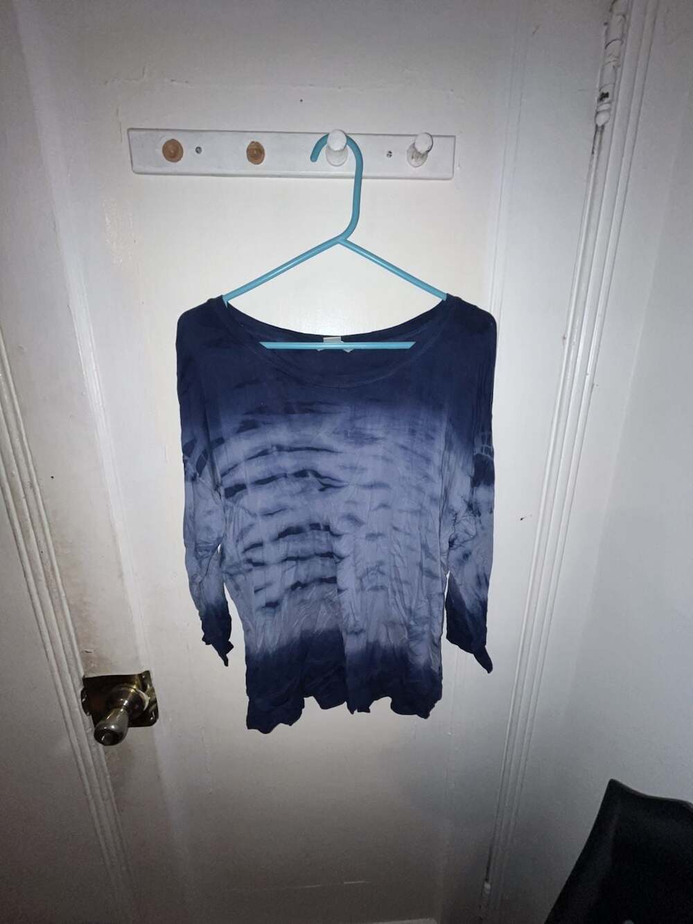 Style & Co Long Sleeve Top Size M Blue Tie Dye Tunic Shirt